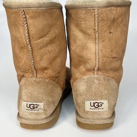 UGG Classic Short II Suede & Wool  Boots Mustard Seed Tan Women 8 - Picture 4 of 16